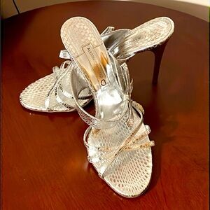 Martini Osvaldo. Silver High Heels Sandals. Size 38 or US 8